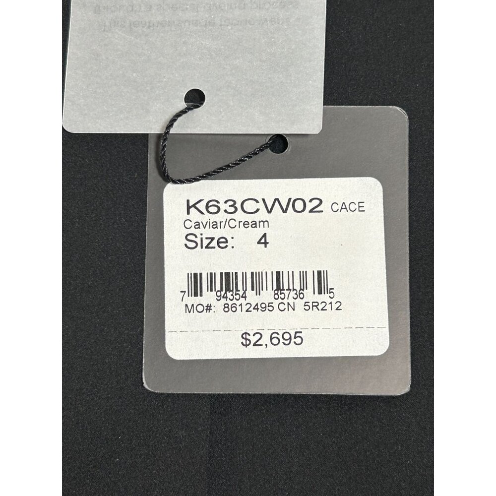 St John Women's Leather Zipper Moto Jacket in Cavier/Cream - Sz 4 - NWT - Picture 5 of 11